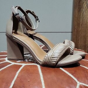 Maurices Woven Strap Block Heel Sandals - Taupe